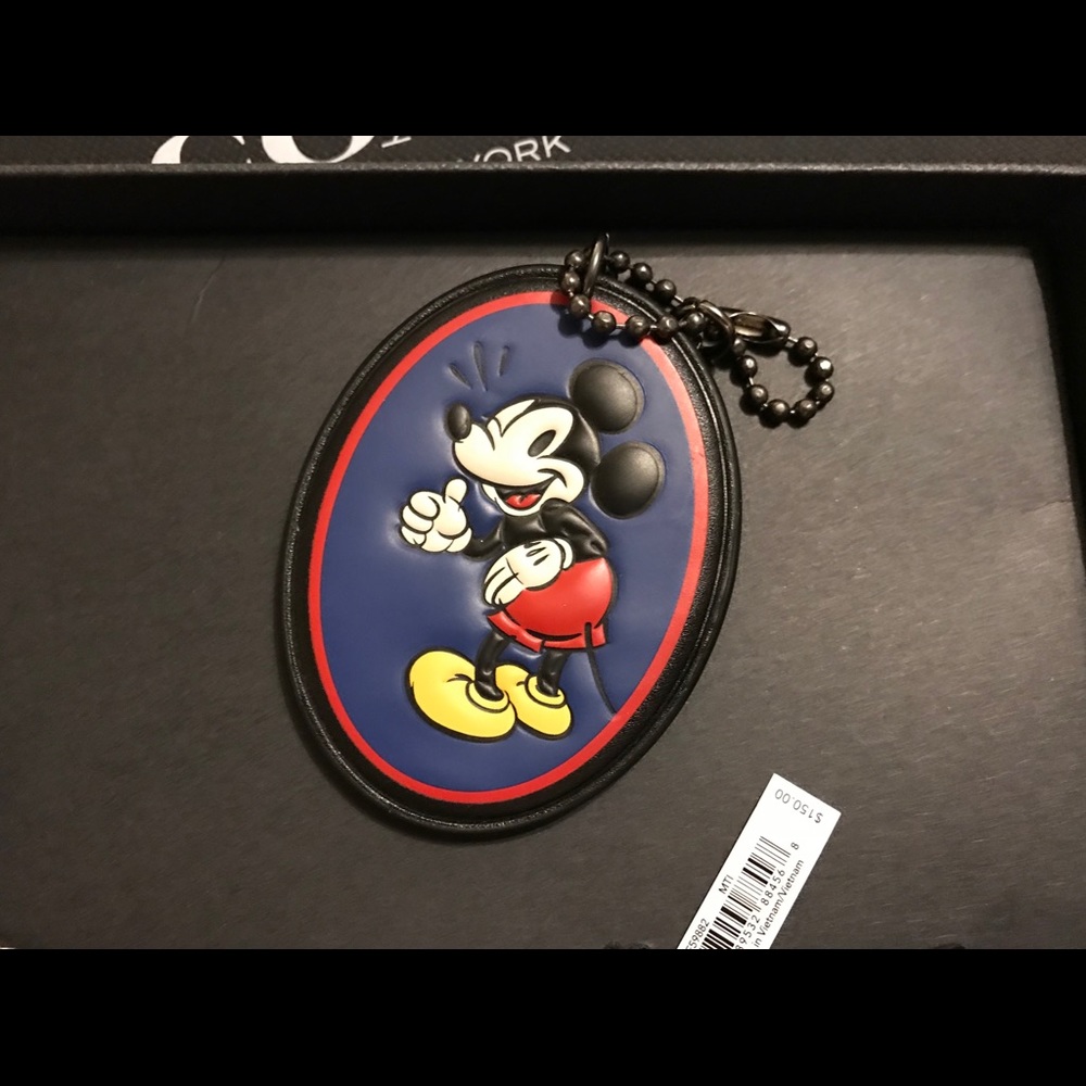 New Coach x Disney Mickey Mouse keychain hangtag
